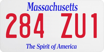 MA license plate 284ZU1