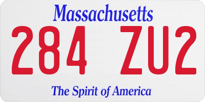 MA license plate 284ZU2