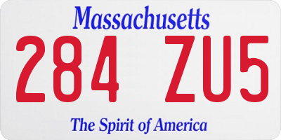 MA license plate 284ZU5