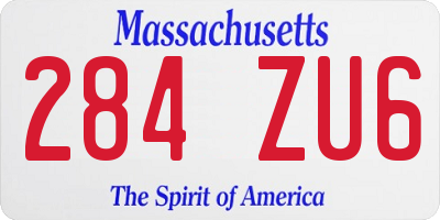 MA license plate 284ZU6
