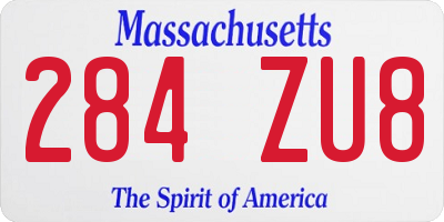 MA license plate 284ZU8