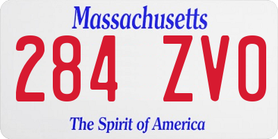 MA license plate 284ZV0
