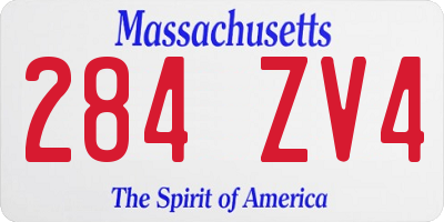 MA license plate 284ZV4
