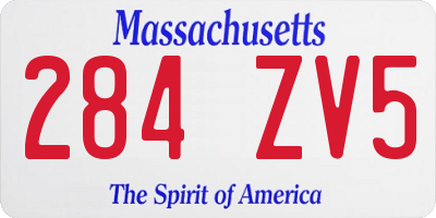MA license plate 284ZV5