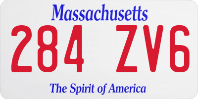 MA license plate 284ZV6