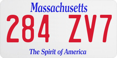 MA license plate 284ZV7
