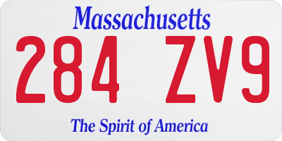 MA license plate 284ZV9