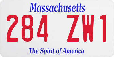 MA license plate 284ZW1