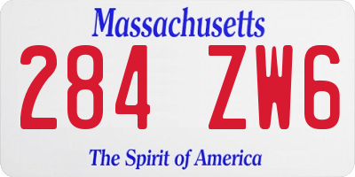 MA license plate 284ZW6