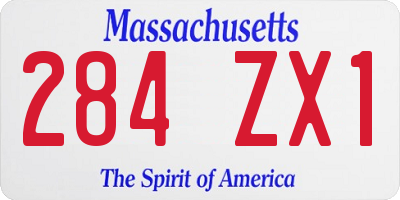 MA license plate 284ZX1