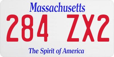 MA license plate 284ZX2