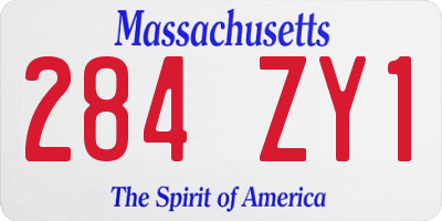 MA license plate 284ZY1