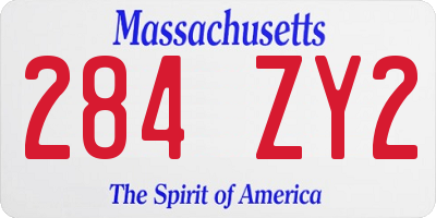 MA license plate 284ZY2