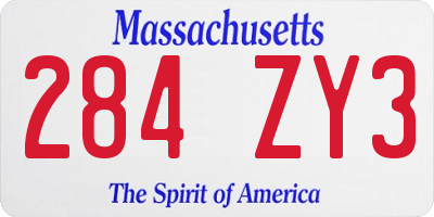 MA license plate 284ZY3