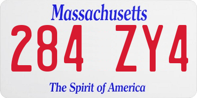 MA license plate 284ZY4