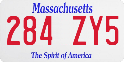 MA license plate 284ZY5