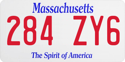 MA license plate 284ZY6