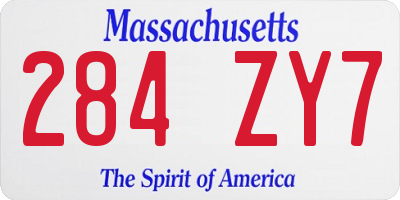 MA license plate 284ZY7