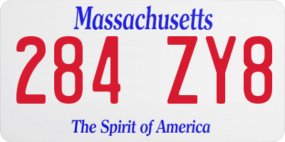MA license plate 284ZY8