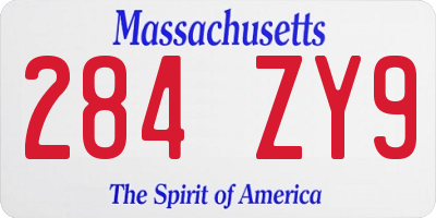 MA license plate 284ZY9