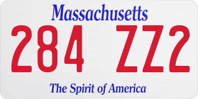 MA license plate 284ZZ2