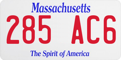 MA license plate 285AC6