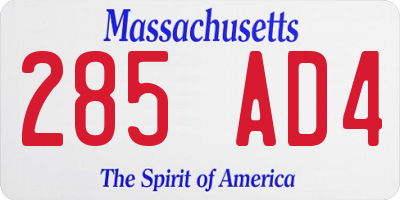 MA license plate 285AD4