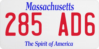 MA license plate 285AD6
