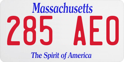MA license plate 285AE0