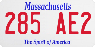 MA license plate 285AE2