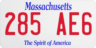 MA license plate 285AE6