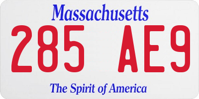 MA license plate 285AE9