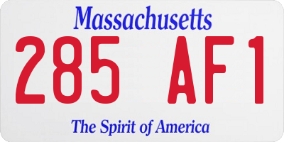 MA license plate 285AF1