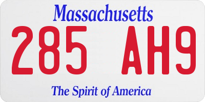 MA license plate 285AH9