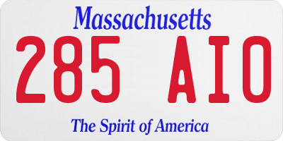 MA license plate 285AI0