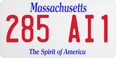 MA license plate 285AI1