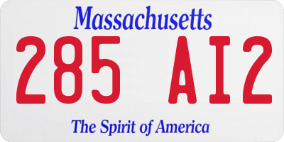 MA license plate 285AI2