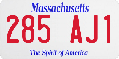 MA license plate 285AJ1