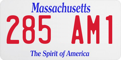 MA license plate 285AM1