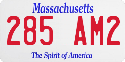 MA license plate 285AM2