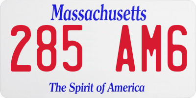 MA license plate 285AM6