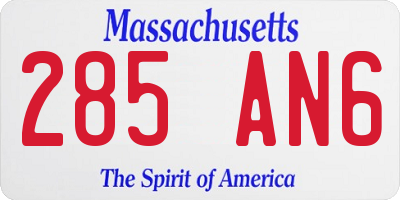 MA license plate 285AN6