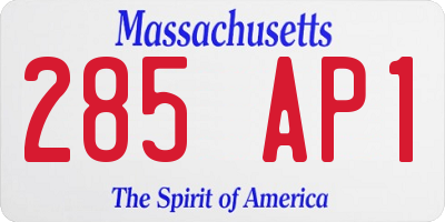 MA license plate 285AP1