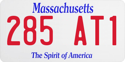 MA license plate 285AT1