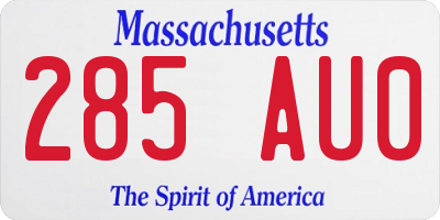 MA license plate 285AU0