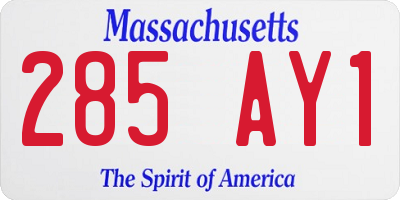 MA license plate 285AY1