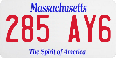 MA license plate 285AY6