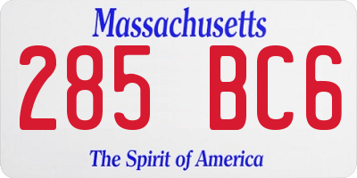 MA license plate 285BC6