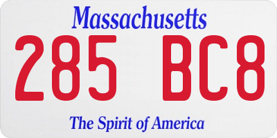 MA license plate 285BC8