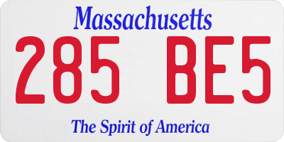 MA license plate 285BE5